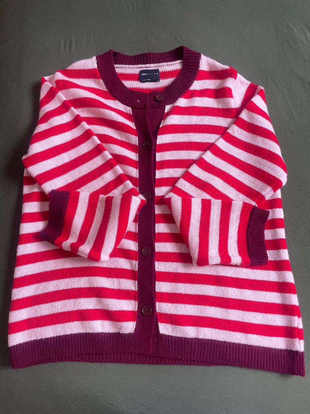 Pink and red cardigan
